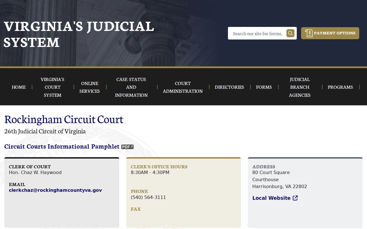 Official Rockingham Circuit Court contact and criminal term information