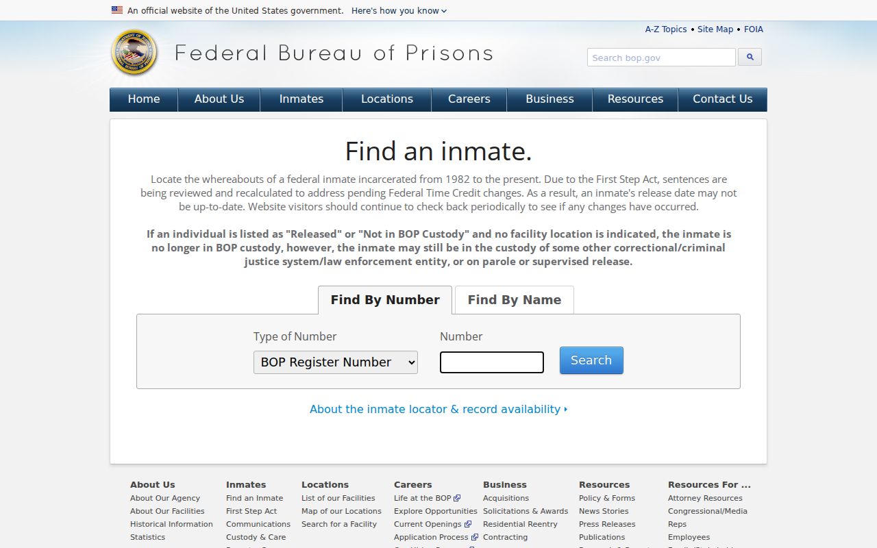 Federal inmate locator for a Rockingham County criminal records search